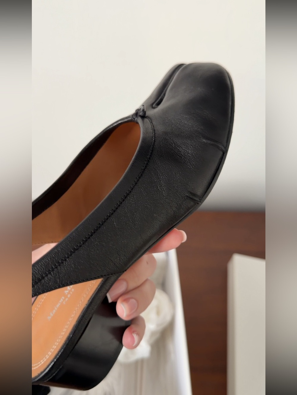 Maison Martin Margiela Black Tabi Split-Toe Ballet Flats - Picture 3 of 7